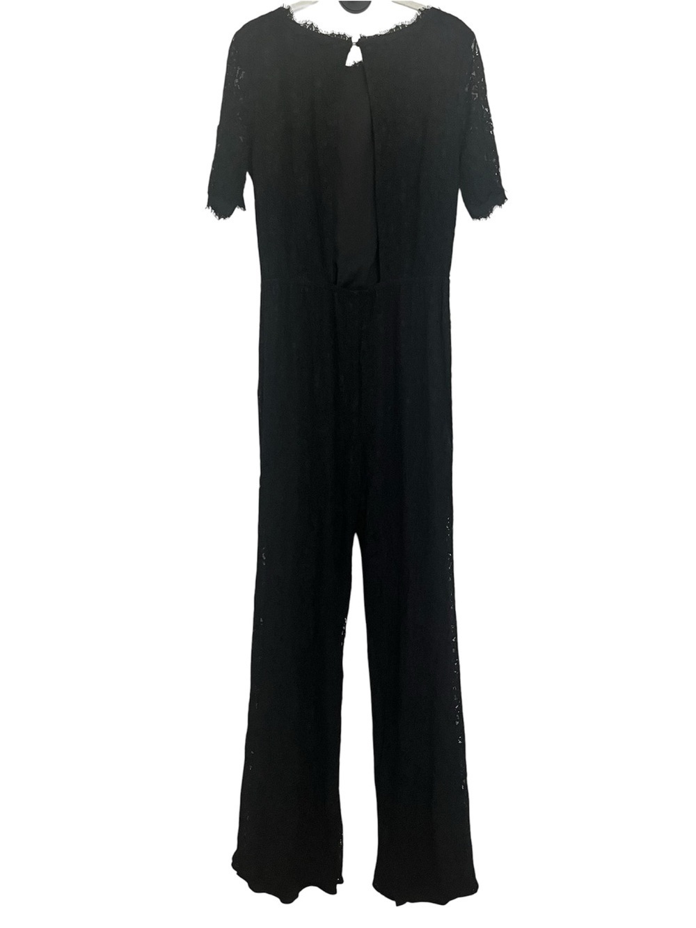 DVF Diane von Furstenberg Kendra Black Lace Jumpsuit Size 10 Party Luxury - Picture 5 of 15